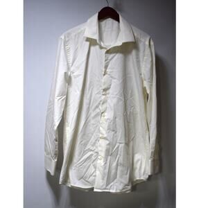 Giovanni Testi White Button Down Dress Shirt 17 17.5 34 35